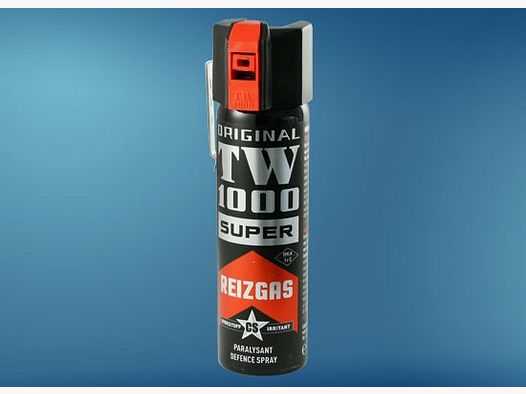 TW1000 Super CS 75 ml, defense spray with wide spray nozzle, metal clip
