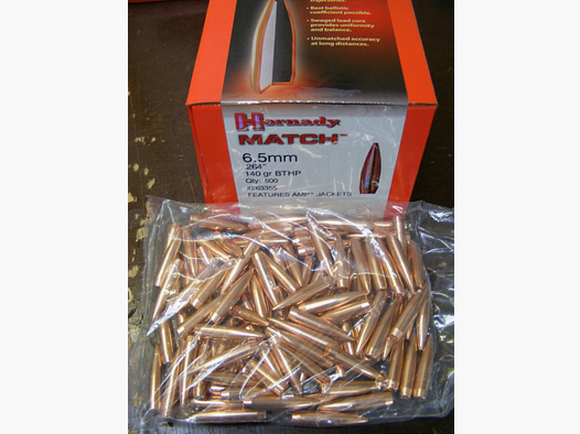 6,5/140grs HPBT Hornady Match Nr. 26335 Geschosse 100 Stk.