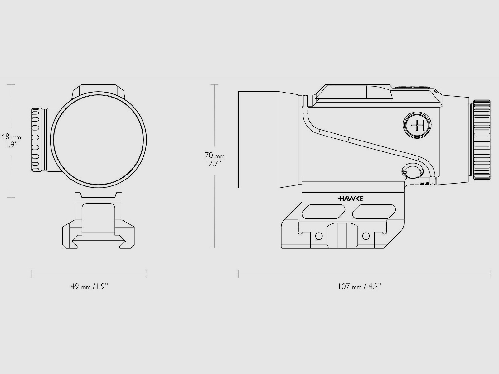 HAWKE PRISM SIGHT – UNBENUTZT – 6x36 5.56 BDC DOT ABSEHEN - ROTPUNKTVISIER – Modell 12058