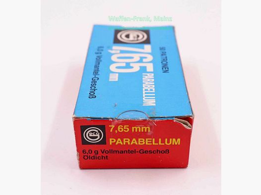 Geco - Fürth munitions de pistolet 7,65 Luger/Parabellum