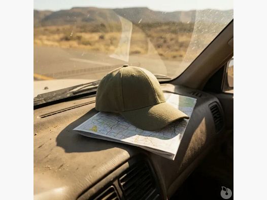 Casquette visière rigide velcro coton verte taille unique
