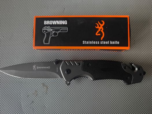 ⚠️ Attention collection clearance, folding knife / rescue knife in Browning design (note not original US Browning!!) showcase piece & unused as well as without scratches