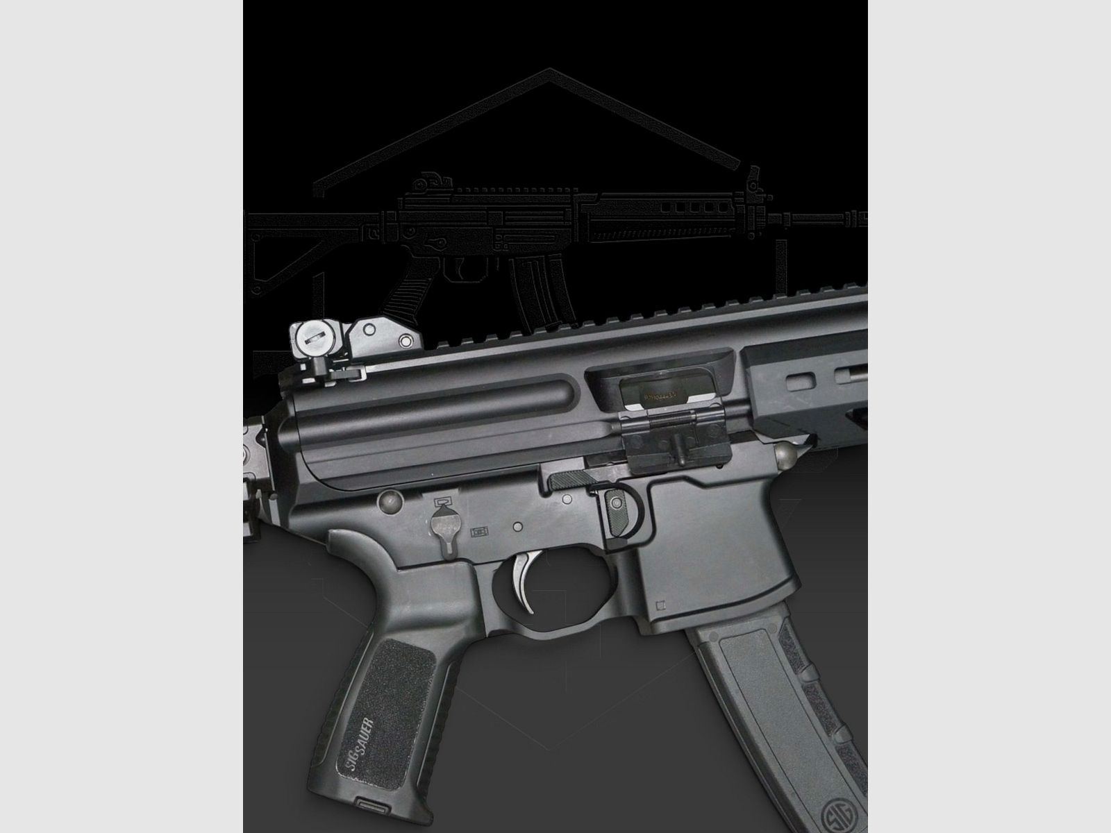 SIG SAUER MPX, 8 inch, 9x19mm, telescopische inklapbare kolf, afbeelding 2 van 3
