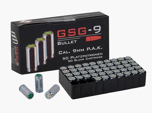 Pobjeda GSG - 9 cartouches à blanc 9mm P.A.K. 50 pièces