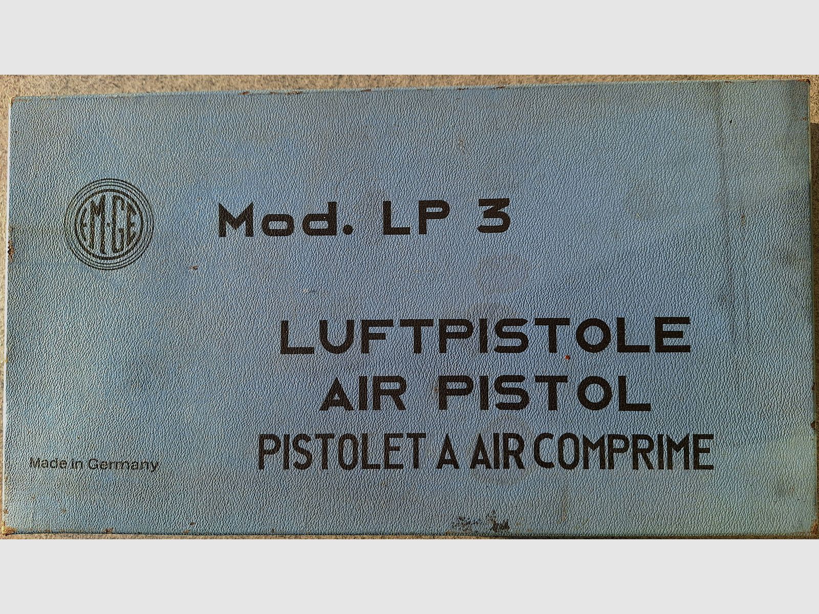 Air pistol LP 3 EM-GE caliber 4.5 mm