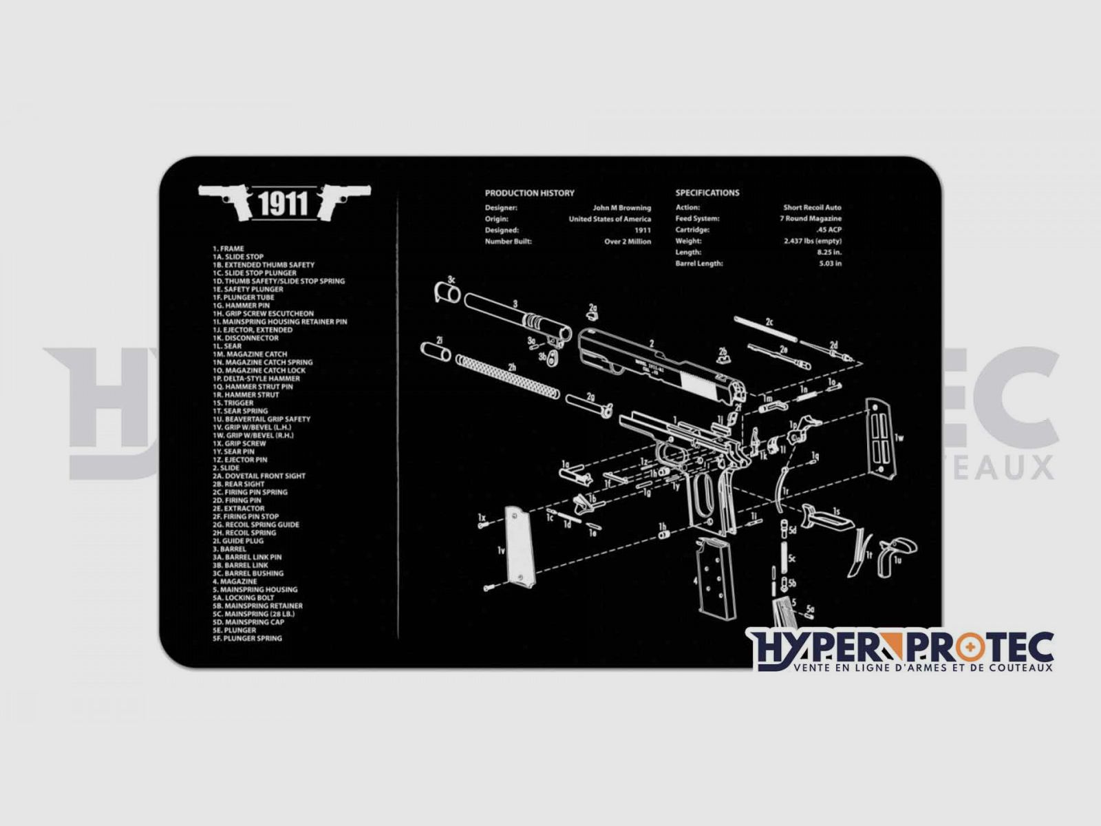 Alfombrilla de limpieza Colt 1911, imagen 2 de 2