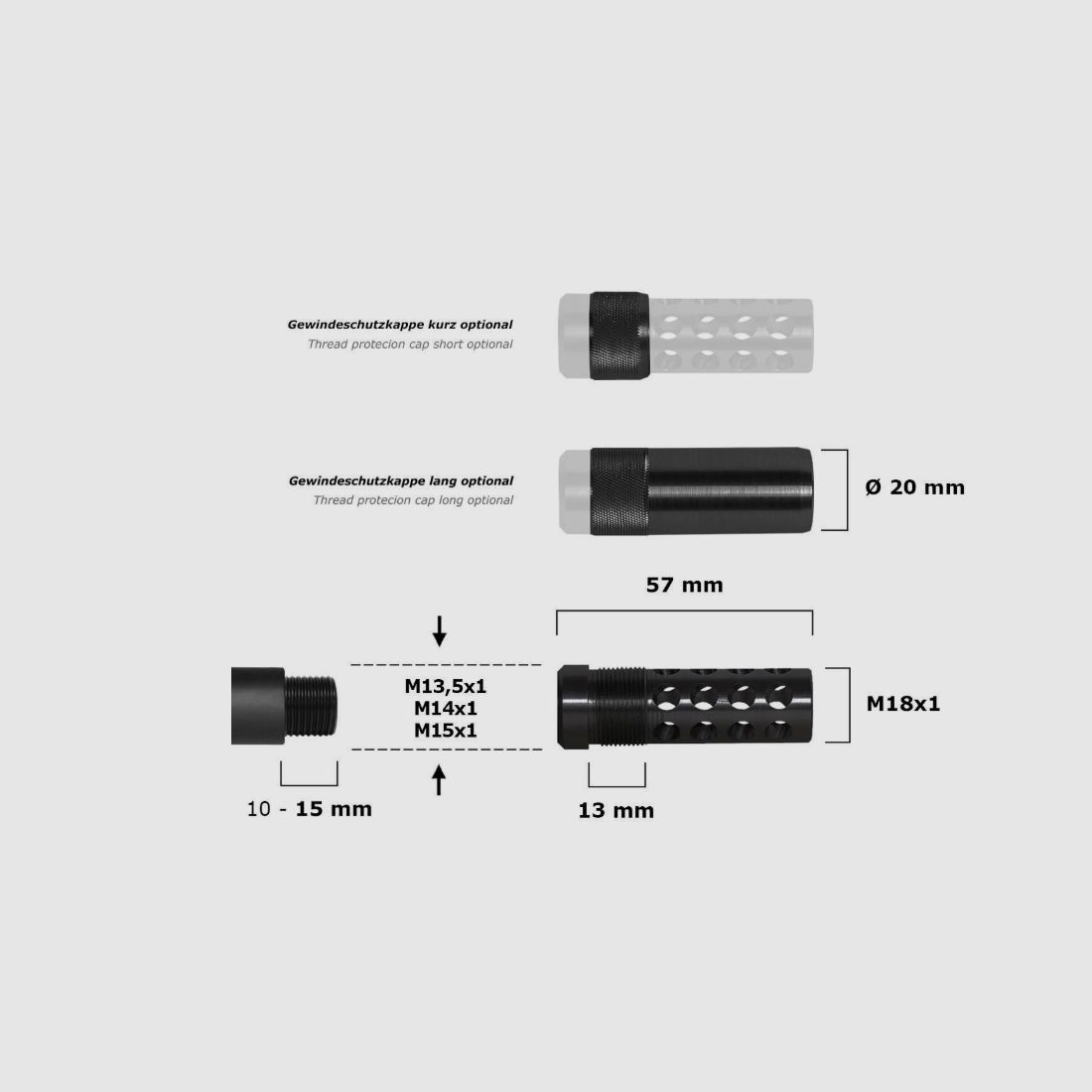VOERE overbarrel hunting silencer 6.5 mm – new