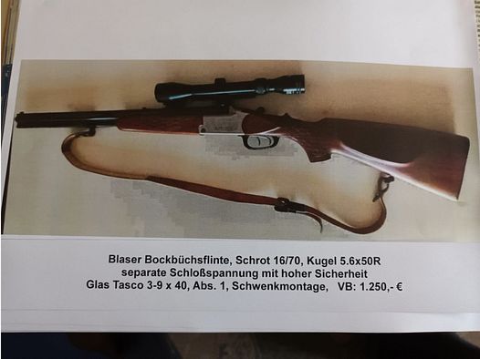 Blaser Bockbüchsflinte 16/70, 5,6x50R