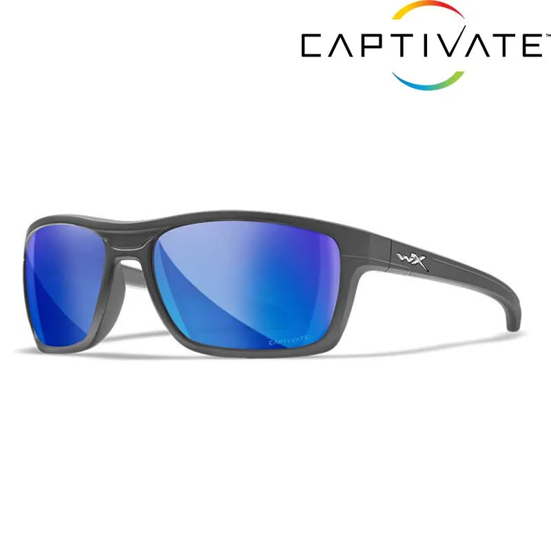 Lunettes de soleil Wiley X KINGPIN Captivate Blue Mirror avec monture graphite mate - ACKNG19, image 1 sur 8