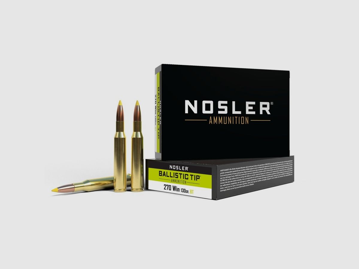 Patronen 270 Win. Nosler Ballistic Tip 130 gr., Bild 1 von 2