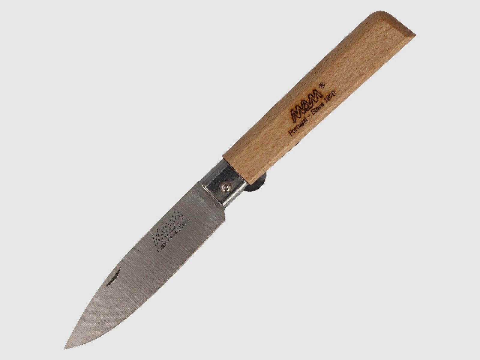 MAM Operario vouwmes met vergrendeling, Light Beech Wood 88mm (2036/3-A-B-LW)