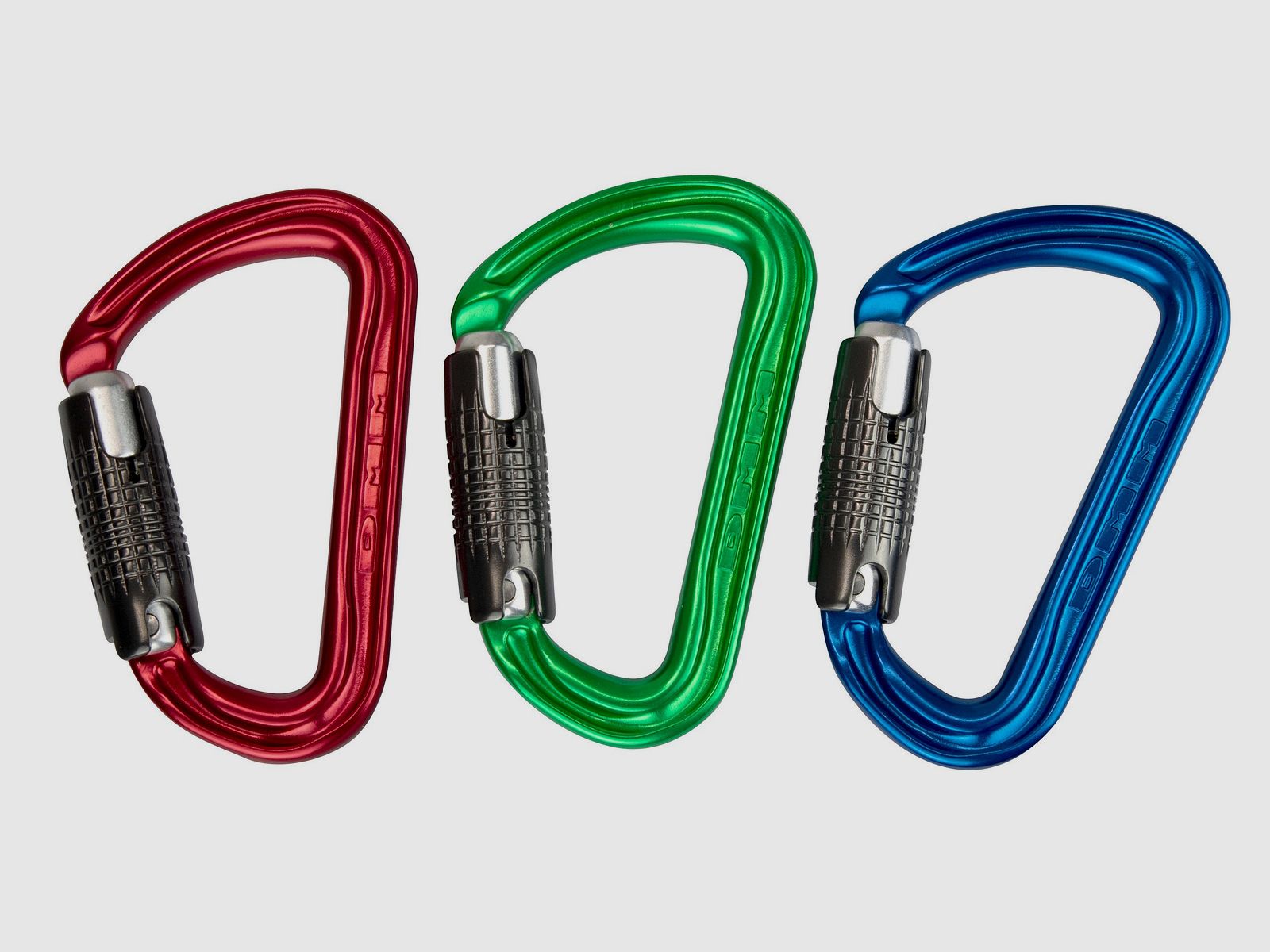 Carabiner Shadow Locksafe, aluminum, Colourpack 3 pcs, blue/red/green