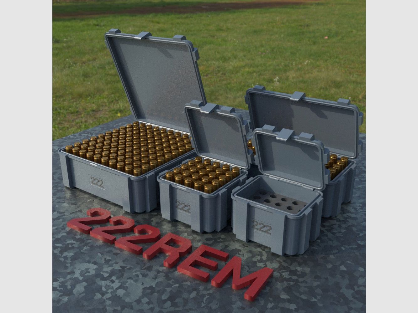 Filamelt ammunition box / Ammo Box .222 REM - cartridge box 'flip lid' - 20 / 25 / 50 / 100 rounds