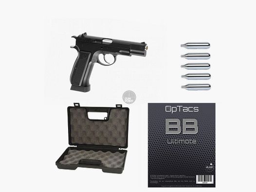 SET !!! Softair - Pistolet - KJ Works - KP-09 Full Metal Co2 - à partir de 18 ans, plus de 0,5 Joule