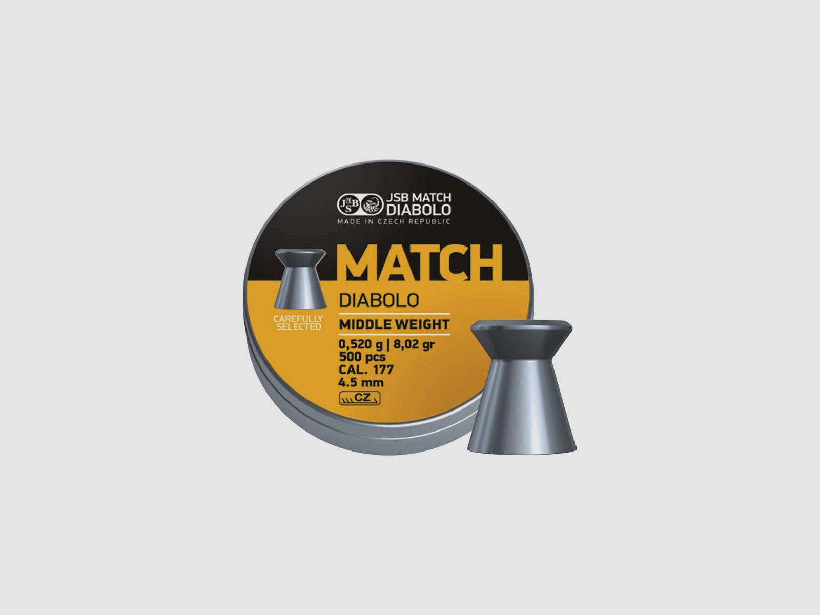 Geschosse Kal. 4,50 JSB Match Middle Weight gelb 500 Stk 0,52 g