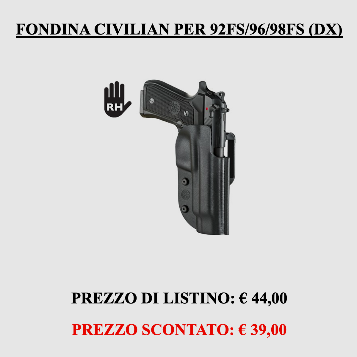 Beretta – Beretta Civilian Holster voor 92FS/96/98FS (Rechts), afbeelding 1 van 6