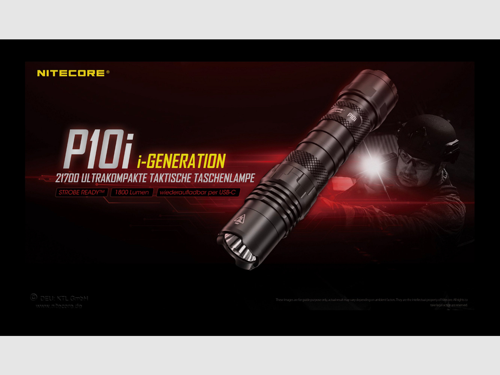 Nitecore P10i taktische LED Taschenlampe 1800 Lumen