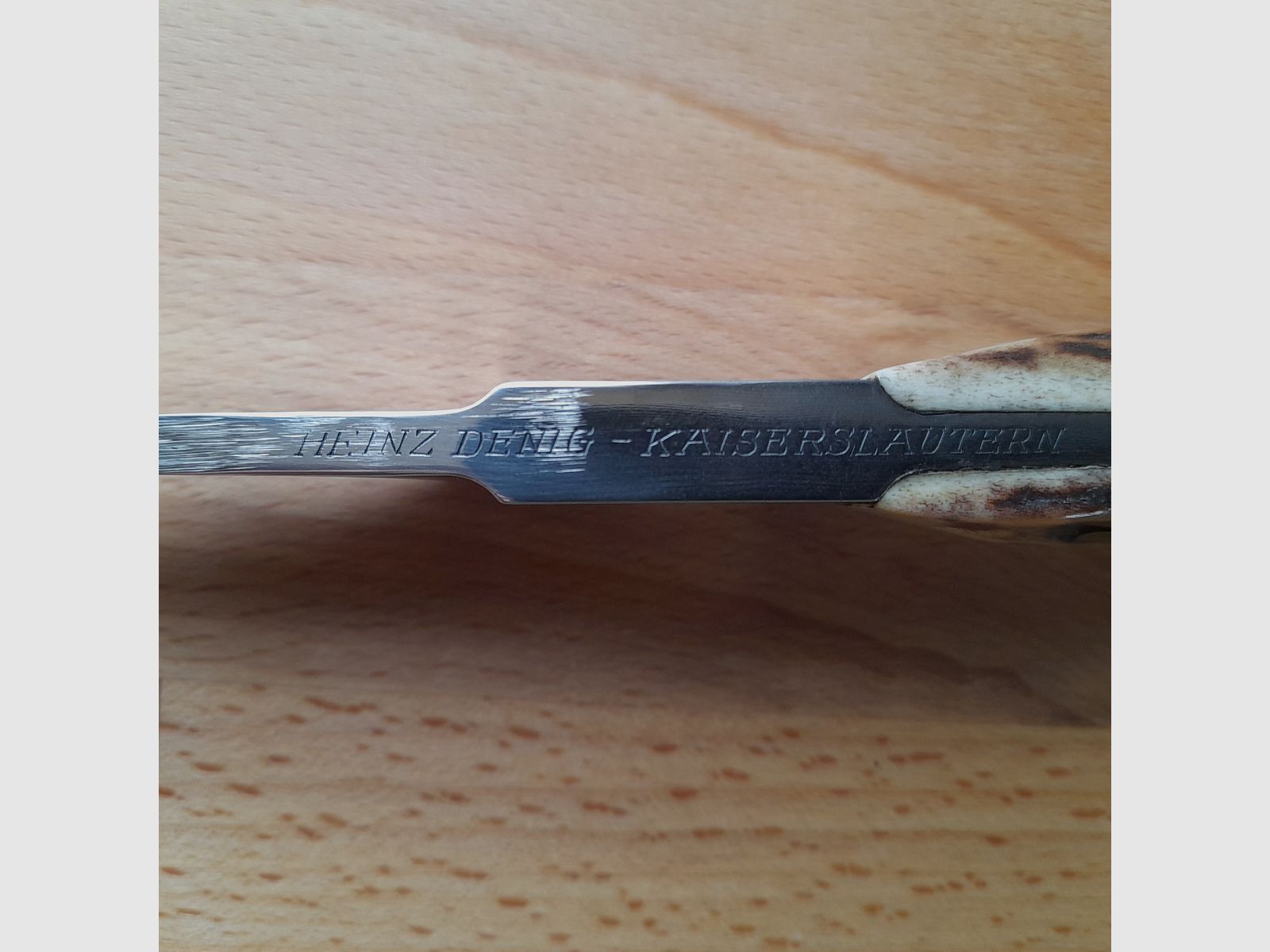 Damast Jagdmesser von Heinz Denig Handgeschmiedet aus der Eisenschmiede in Trippstadt Pfalz