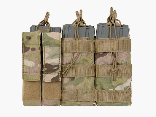 Triple 5.56 Mag/Pistol Pouch Panel (5 plus 2) - Multicamo