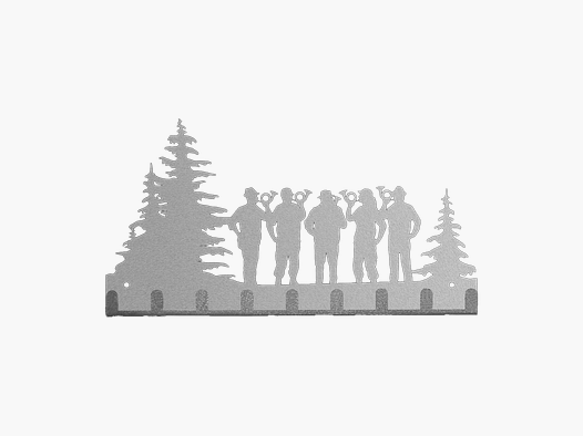 Panneau à clés / porte-manteau pour sonneurs de cor