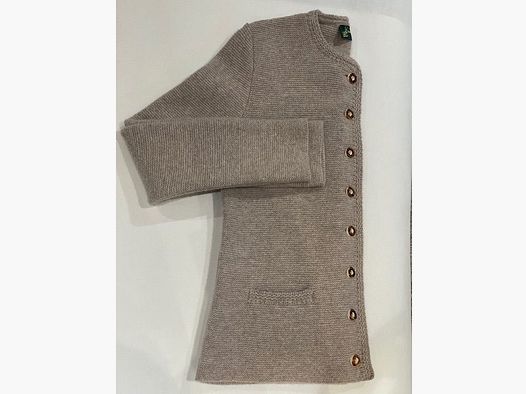 Damen klassische Strickjacke aus Merinowolle in Beige