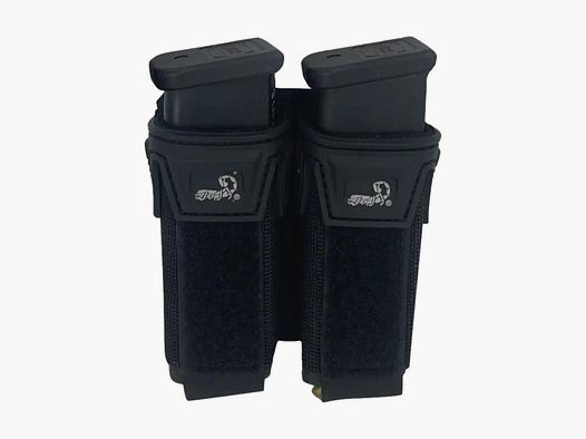 Agilite Pincer Pistol Double Pouch Schwarz – MOLLE Doppelmagazintasche 9mm