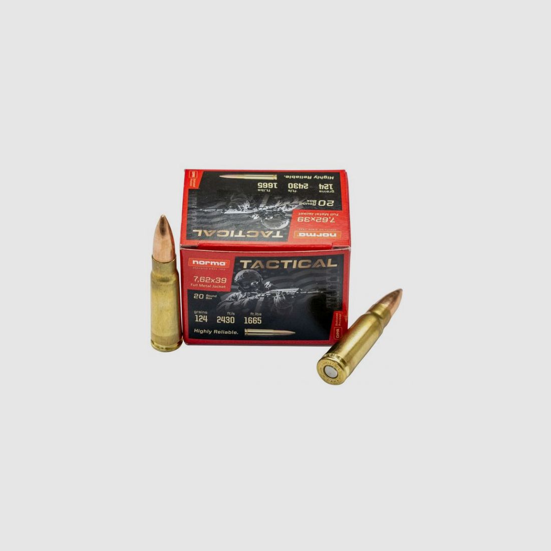 Norma CTG 7.62×39 FMJ 8g/124gr – 20 pcs