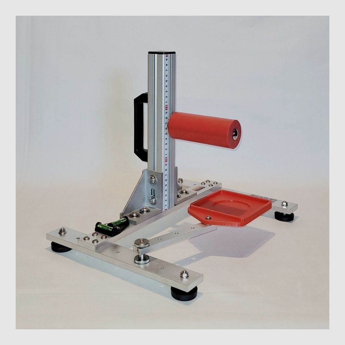 KGF Auflagestativ - Auflageständer Alu H-300-Ultimate mit Buchenholz-Auflage, Waage, Griff, Maßband + Munitionshalter
