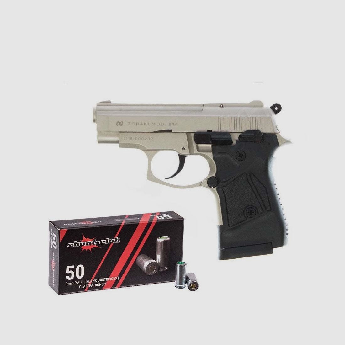 Zoraki 914-P Schreckschusspistole satina 9mm + 50 Platzpatronen