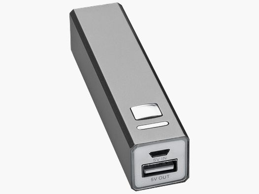Powerbank Fritzmann 2200 mAh in metallo grigio con cavo di ricarica USB 4302907