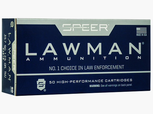 Speer Pistolenmunition Lawman .357 SIG 8,1g Total Metal Jacket Handgun Training