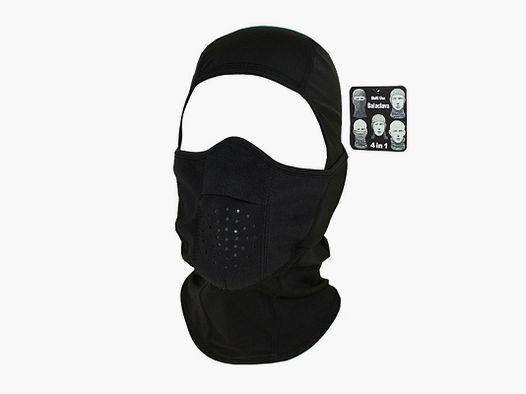 Cagoule 4-en-1 noire extensible avec nez polaire