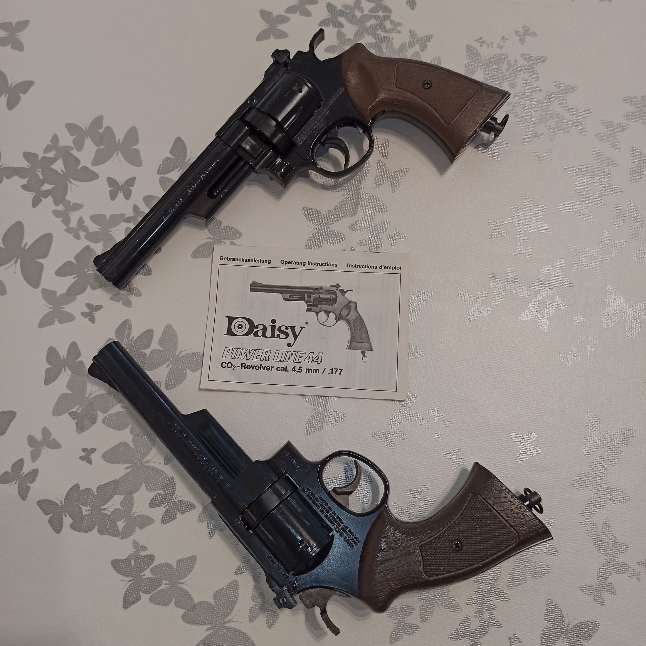 Vintage: 2 x CO2 Revolver "Daisy" Powerline 44 Diabolo 4,5 gereviseerd