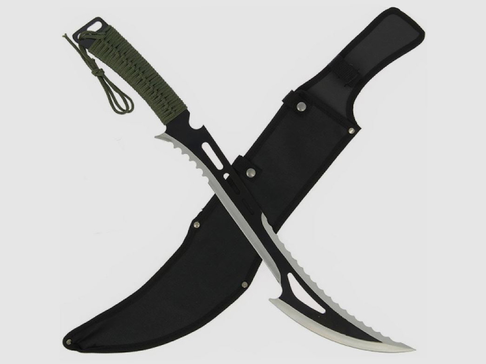 Ninja machete with black blade