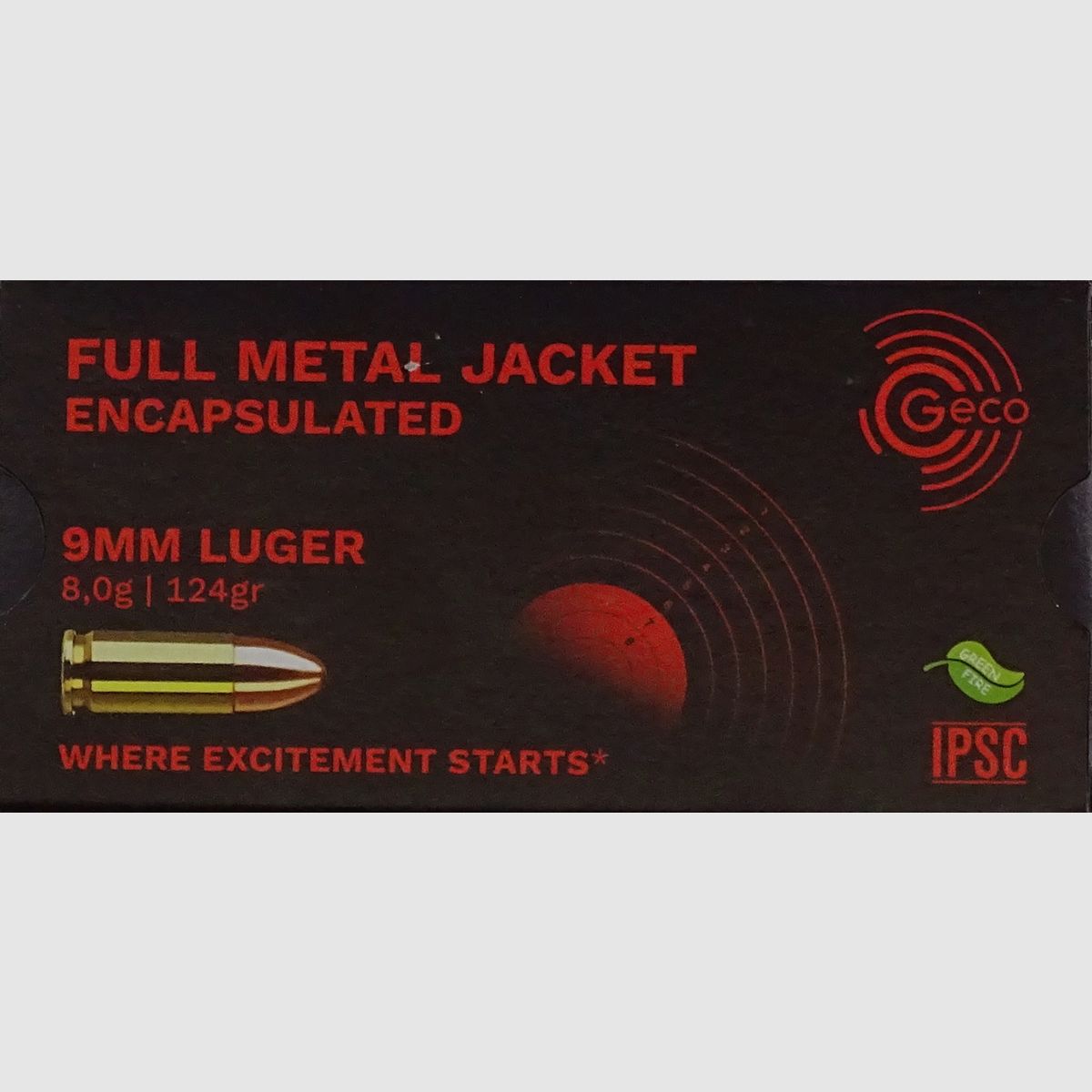Geco 9mm Luger FMJ SX 124grs - 50 Schuss