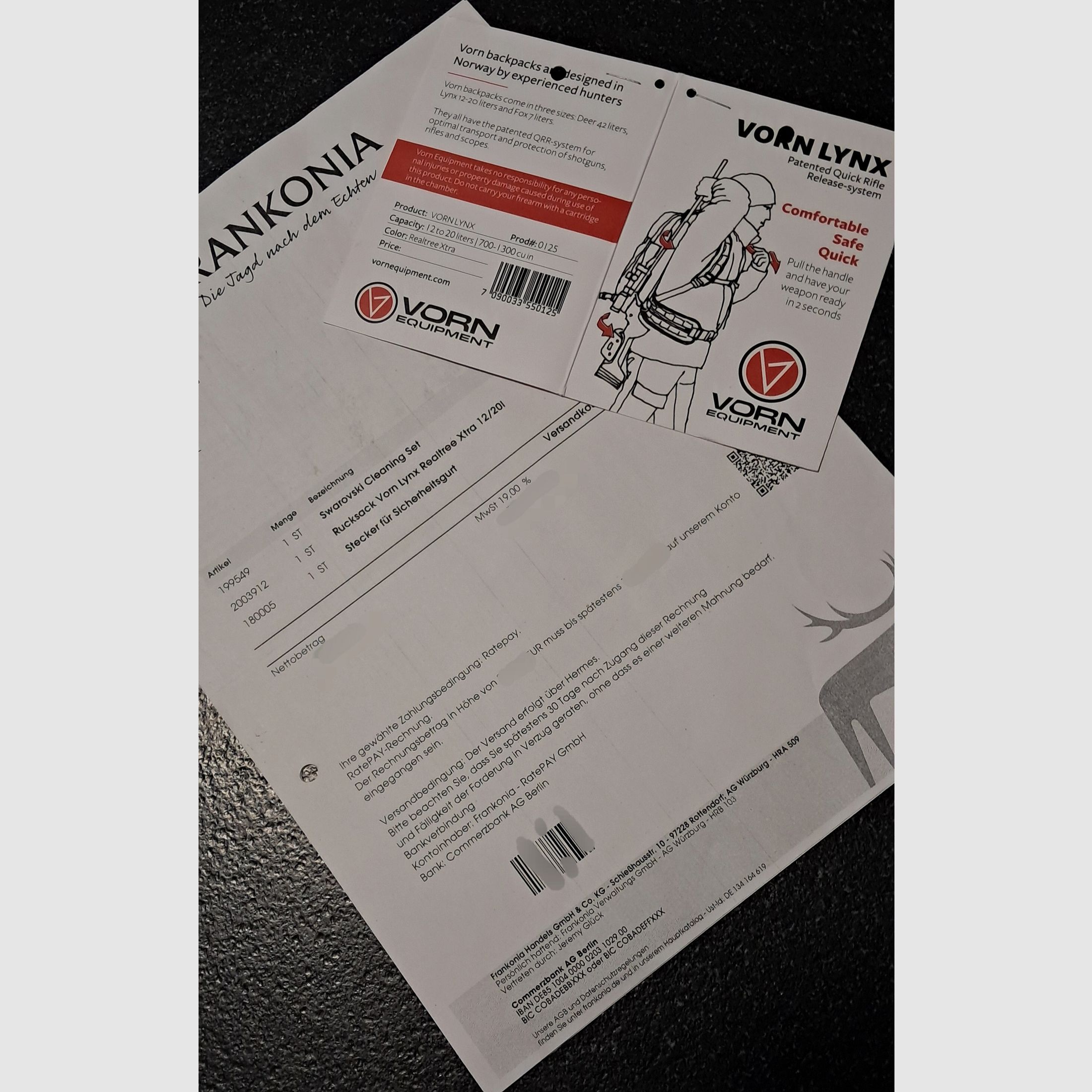 Vorn Lynx Realtree Xtra 12/20 sac de chasse comme neuf