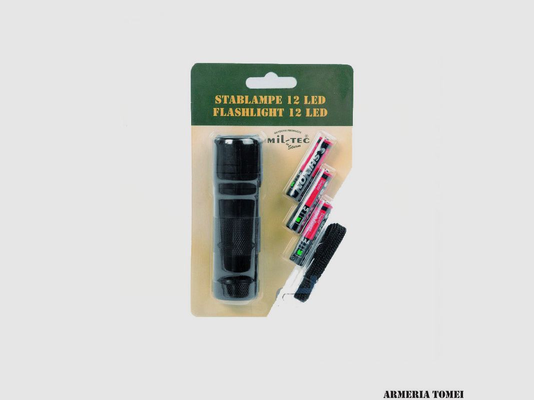 TASCHENLAMPE – PIATTA 12 LED (3AAA) SCHWARZ