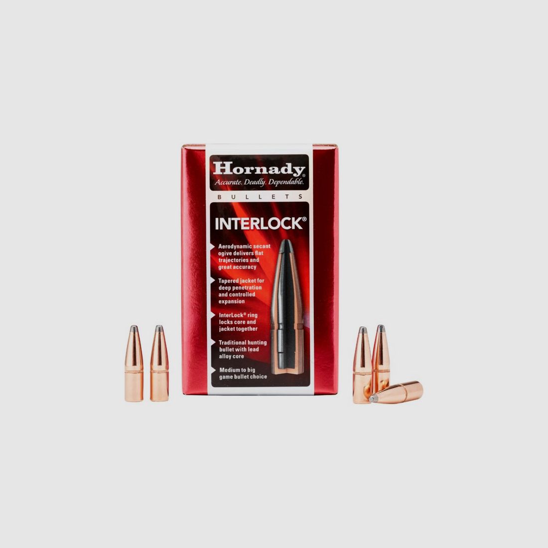 HORNADY GESCHOSSE 30/308 (30-30) 170GR/11G INTERLOCK FLAT POINT 100 STK, Bild 1 von 2