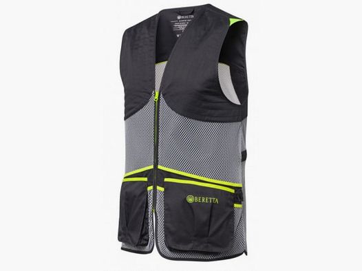 Beretta schietvest ambidextrous grijs en neon geel mod.Full Mesh art. GT671 T1553 09SZ