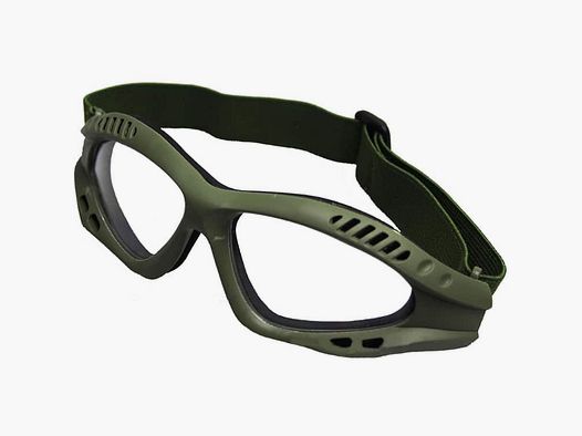 DELTA SIX FlexProtect Airsoft Schutzbrille (oliv - klares Glas)
