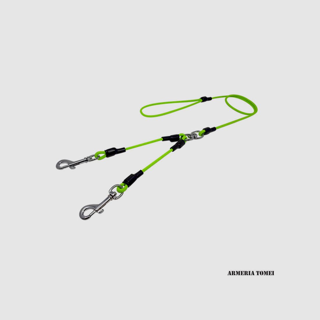 DOPPELTES LEINEN MIT 2 KARABINERN (GRÜN) 130cm