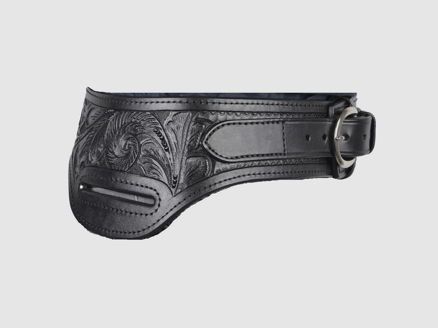 Custom Gürtel Buscadero XL .44/.45 Black RH