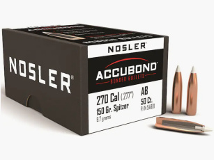 Proiettile Nosler .270/.277 Accubond 150GR Bonded Tipped Boat Tail 50 pezzi