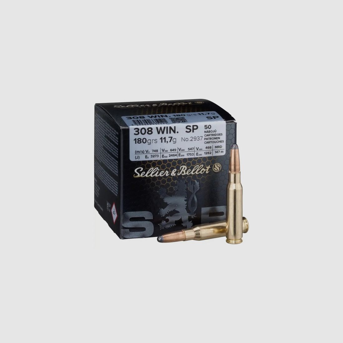 Sellier & Bellot .308 Win. 180GR SP 50 Patronen