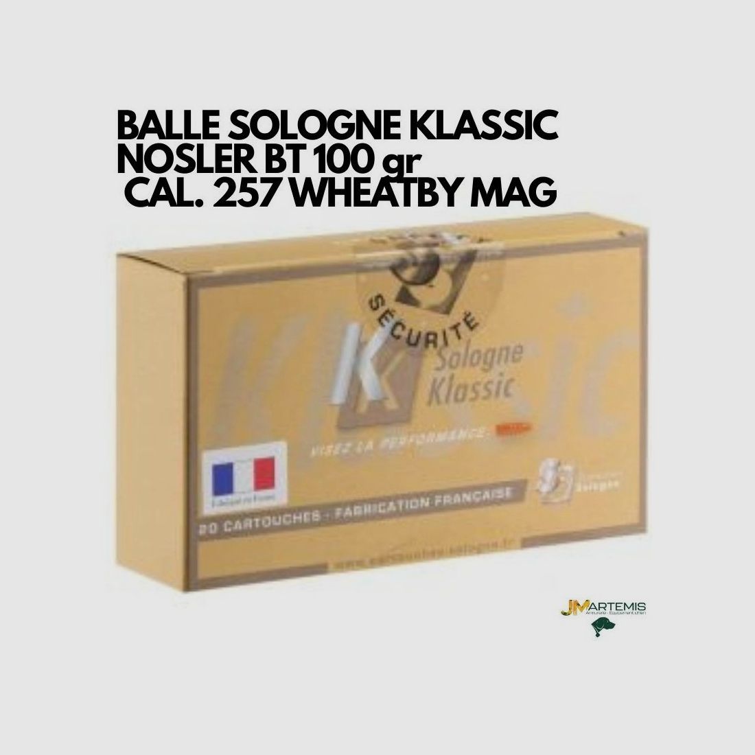 PATRONE SOLOGNE KLASSIC Kal. WHEATHERBY 257 MAG 100gr, Bild 1 von 4