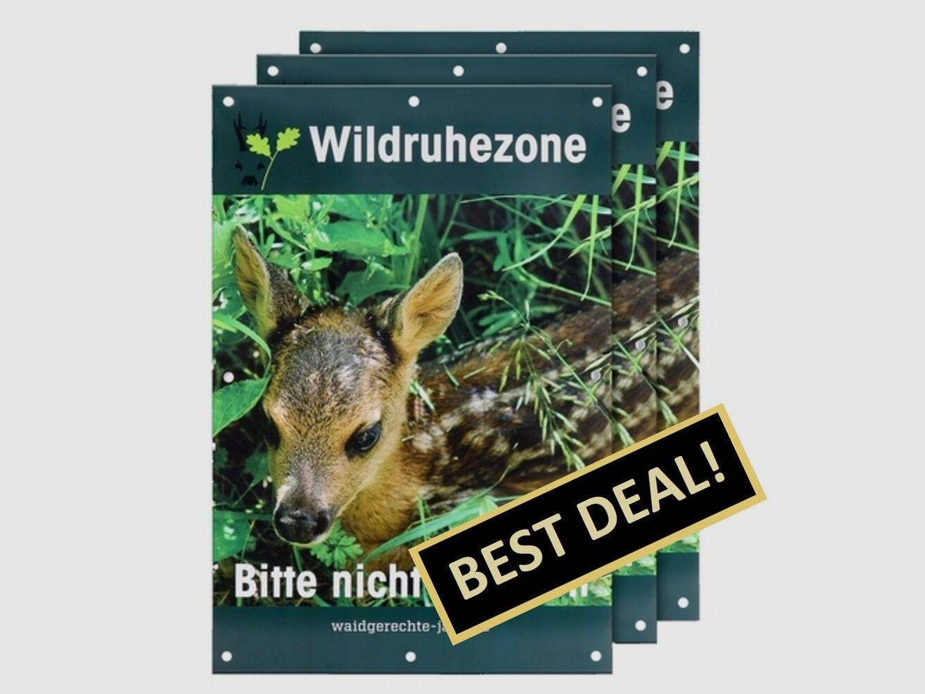 Waidgerechte Jagd Hinweisschild Wildruhezone - 3er-Pack, Bild 1 von 5
