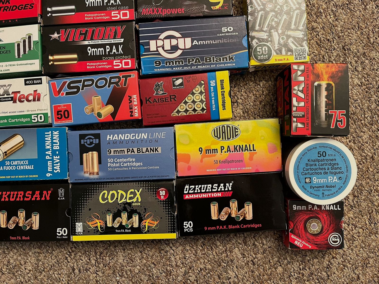 9mm PAK Platzpatronen Sammlung