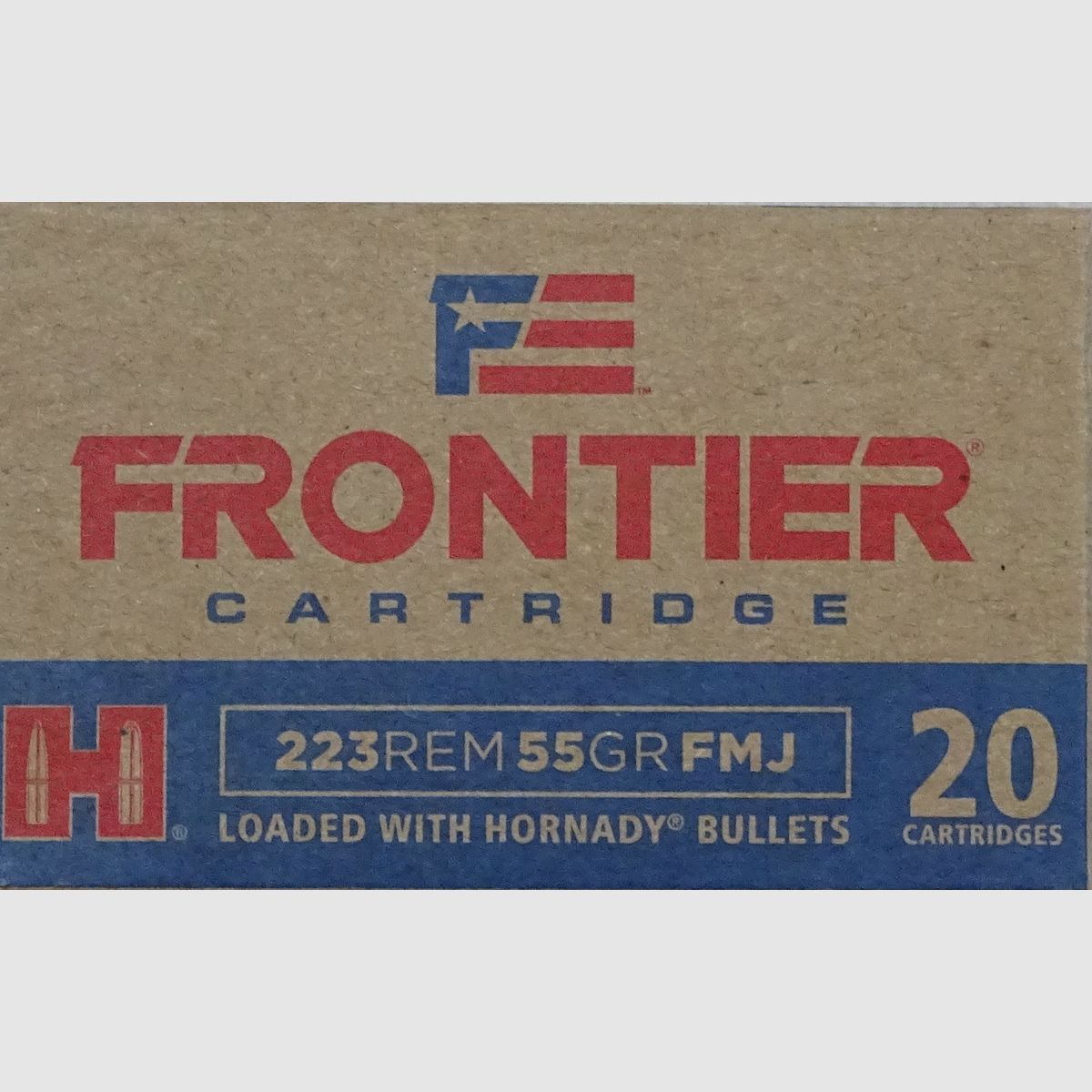 Hornady Frontier .223rem FMJ 55grs - 1000 cartouches