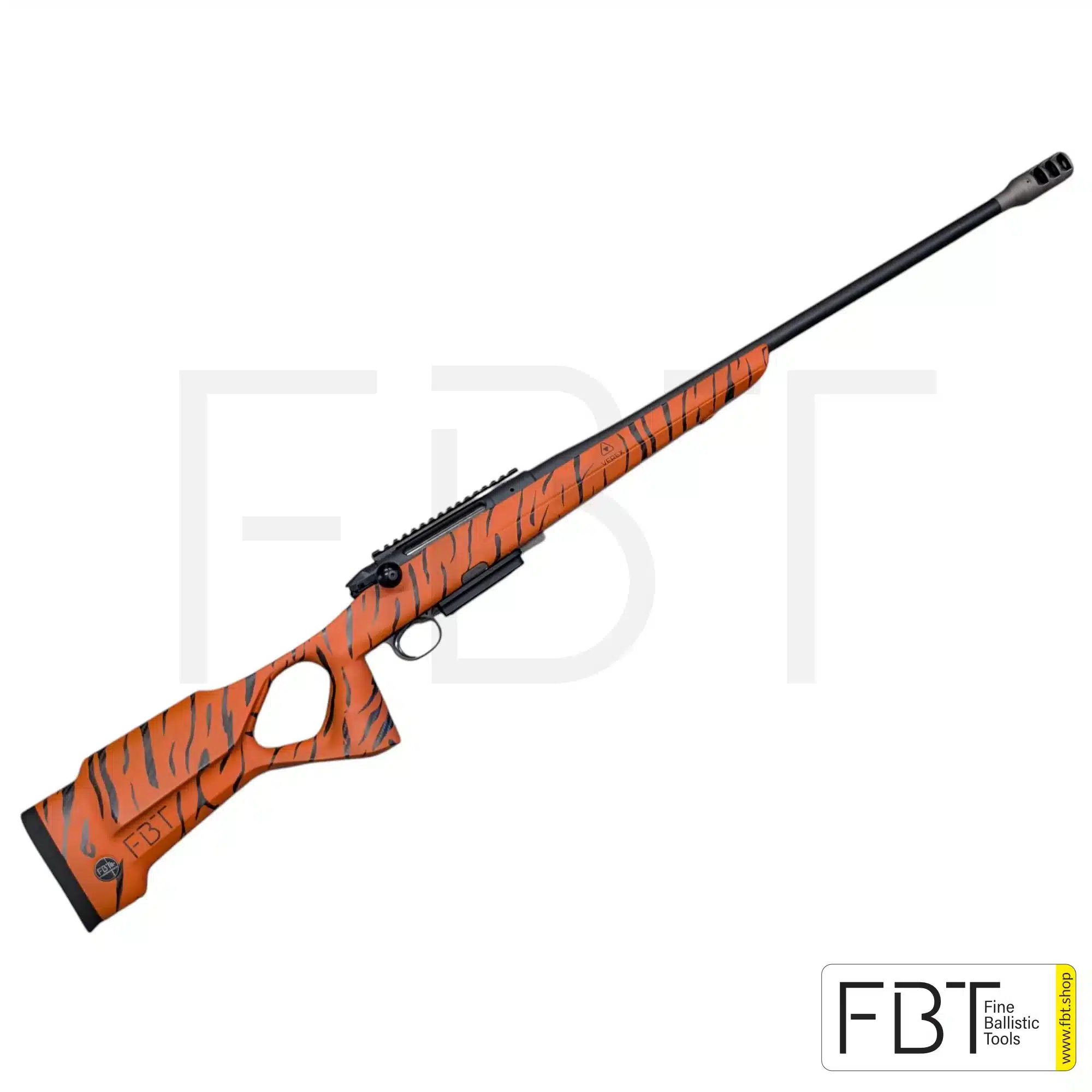 Heym SR30 .300 Win. Mag. Waffe mit Mündungsbremse + UNIC Carbonschaft in Orange + Schalldämpfer – Tiger Camo | Marktplatz Angebot, Bild 1 von 6