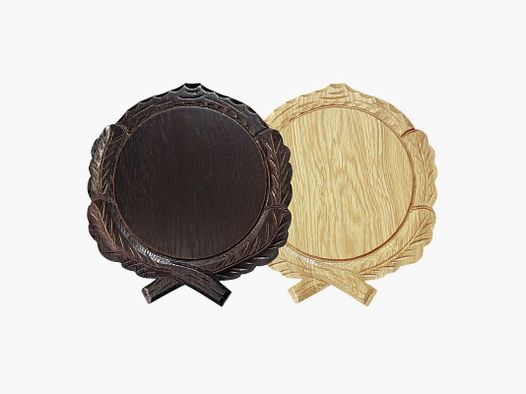 Gesneden eikenhouten plank voor zwijnwapens diameter 14 cm, donker
